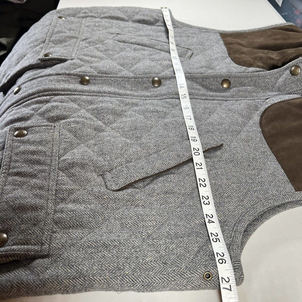 Jos A Bank Quilted Vest Herringbone Wool Blend Collar Buckle Men 1X Big & Tall - Picture 9 of 10